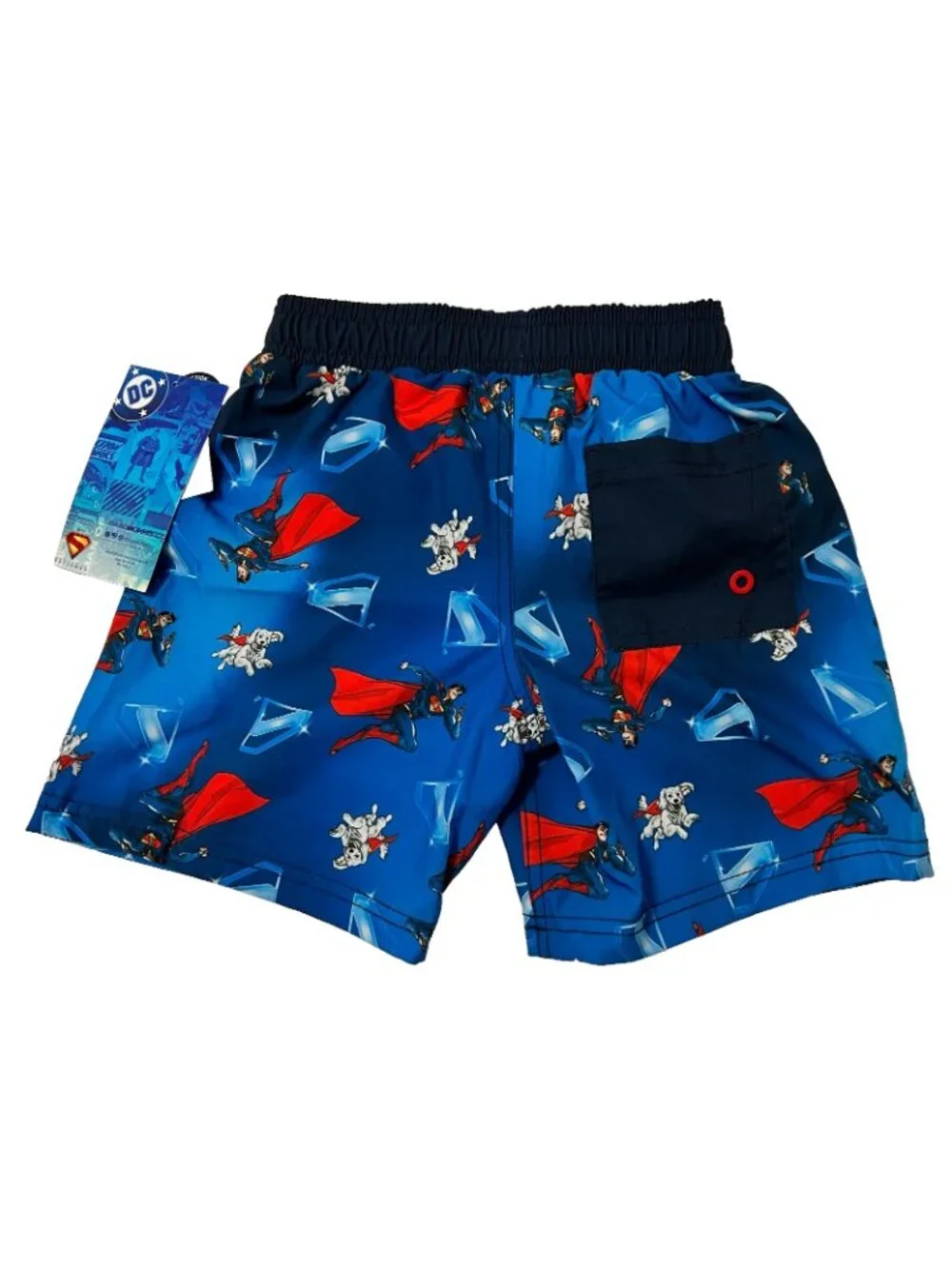 DC Superman Krypto Swim Trunks Board Shorts Boys Sz 4/5 NWT